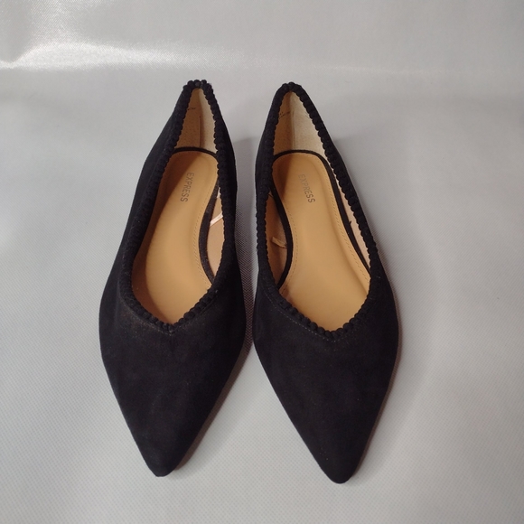 Express Black Pointy Flats Sz 8 - Picture 3 of 12